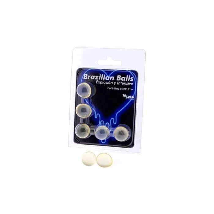 Brazilian Balls Explosion of Aromas Exciting Gel with Vibrating and Cooling Effect - Pack of 5
