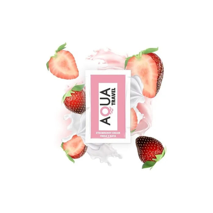Aqua Travel Waterbased Lubricant Strawberry And Cream 6 Ml