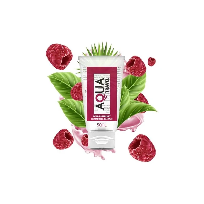 Aqua Travel Waterbased Lubricant Wild Raspberry Flavor 50 Ml