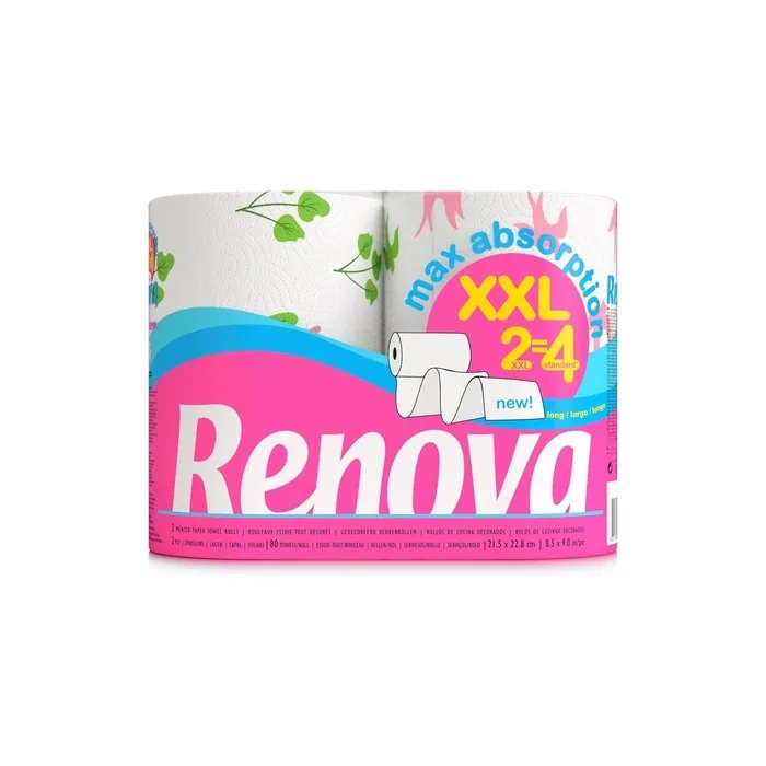 Renova Two Decorated Kitchen Rolls