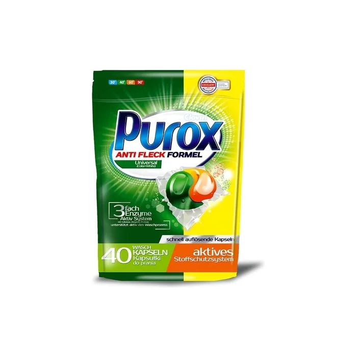 PUROX CAPS Universal Washing Caps for Color Textiles Doypack Detergent 720g 40 WL - Pack of 40