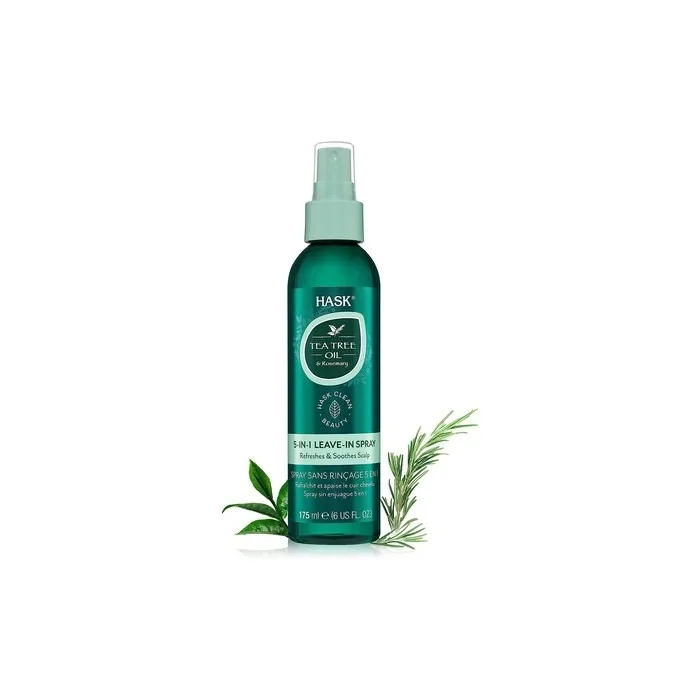 HASK Invigorating Tea Tree Oil 5-in-1 Leave In Conditioner Spray for All Hair Types 6 fl oz