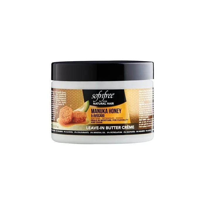 Sofn'free Leave-In Conditioner with Manuka Honey & Avocado Natural Hair Butter 11 Fl Oz