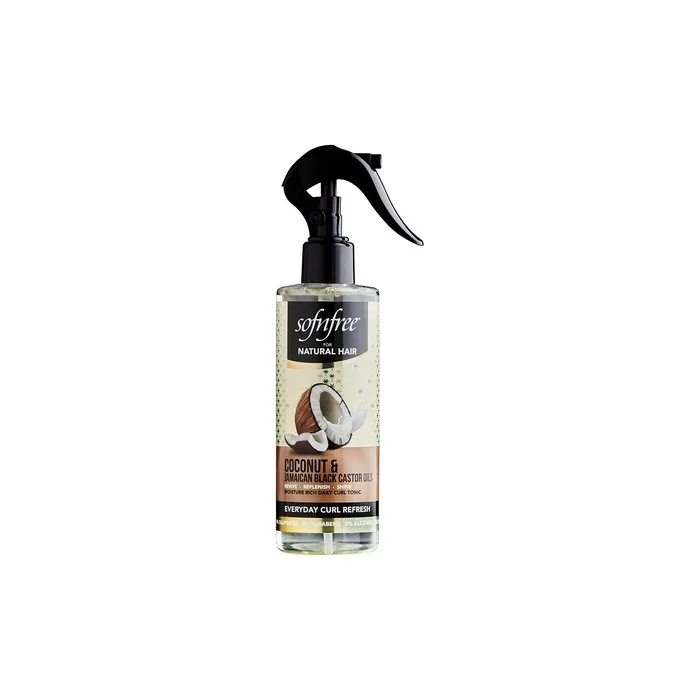 Sofn'free Coconut & Jamaican Black Castor Oil Everyday Curl Refresher Spray for Curly Hair 8.12 Fl Oz