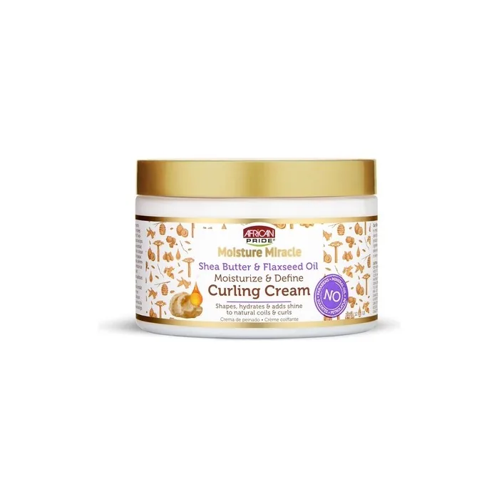 African Pride Moisture Miracle Shea Butter & Flaxseed Oil Curling Cream 12 oz