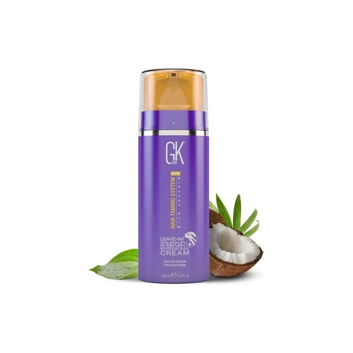 GK HAIR Global Keratin Bombshell Purple Cream Leave In Conditioner 100ml/3.4 Fl Oz - Frizz Control for Blonde Damaged Hair