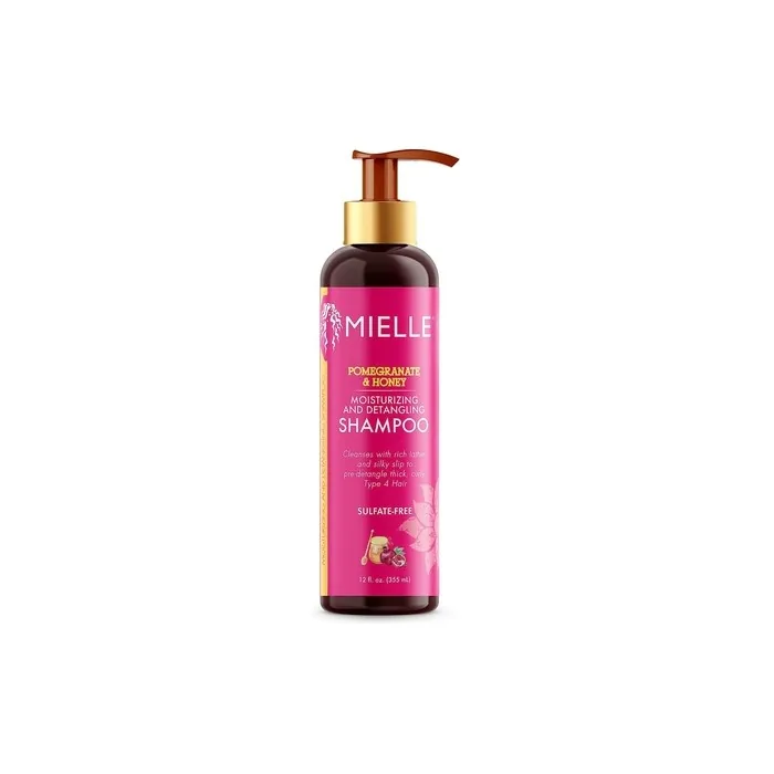Mielle Organics Pomegranate & Honey Moisturizing Detangling Sulfate-Free Shampoo for Type 4 Curly Hair 355ml