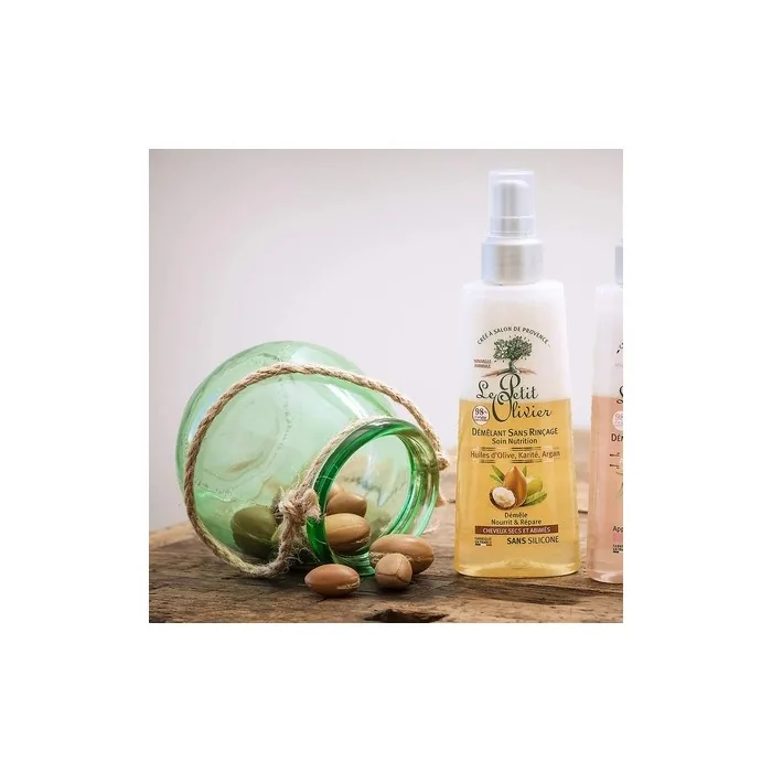 Le Petit Olivier Olive, Shea, and Argan Oil Leave-In Conditioner for Dry and Damaged Hair 150ml Spray Bottle - Made in France