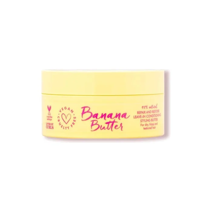 Umberto Giannini Coily Banana Butter Repair Restore Vegan Leavein Conditioner Cruelty Free 97 Natural Hydrating Styling Cream 200g