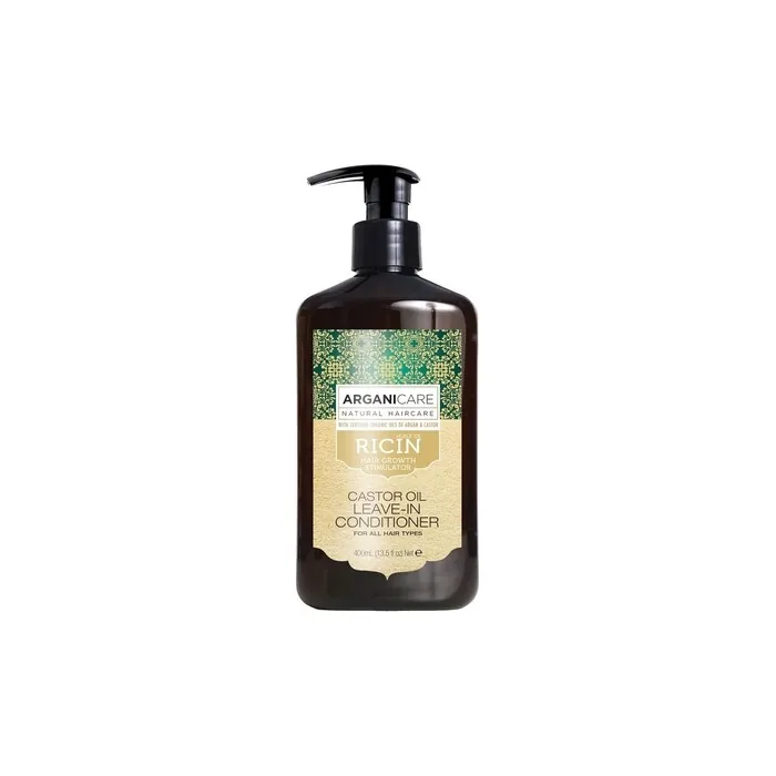 Arganicare Organic Castor Oil Leave in Conditioner for Hair Growth Enriched with Argan Oil Silk and Shea Moisture 13.5 fl oz