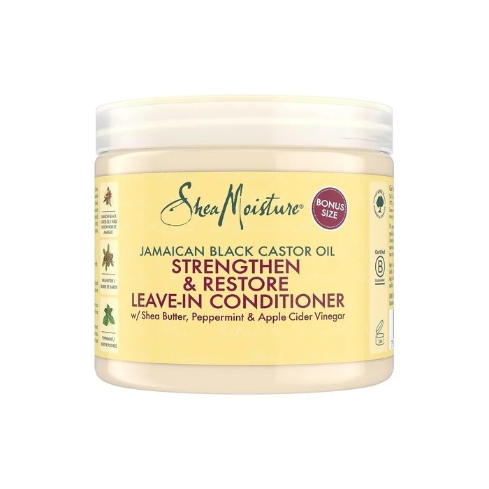 SheaMoisture Jamaican Black Castor Oil Strengthen & Restore Leave-In Conditioner for Chemically Processed, Heat Styled or Natural Hair 431ml
