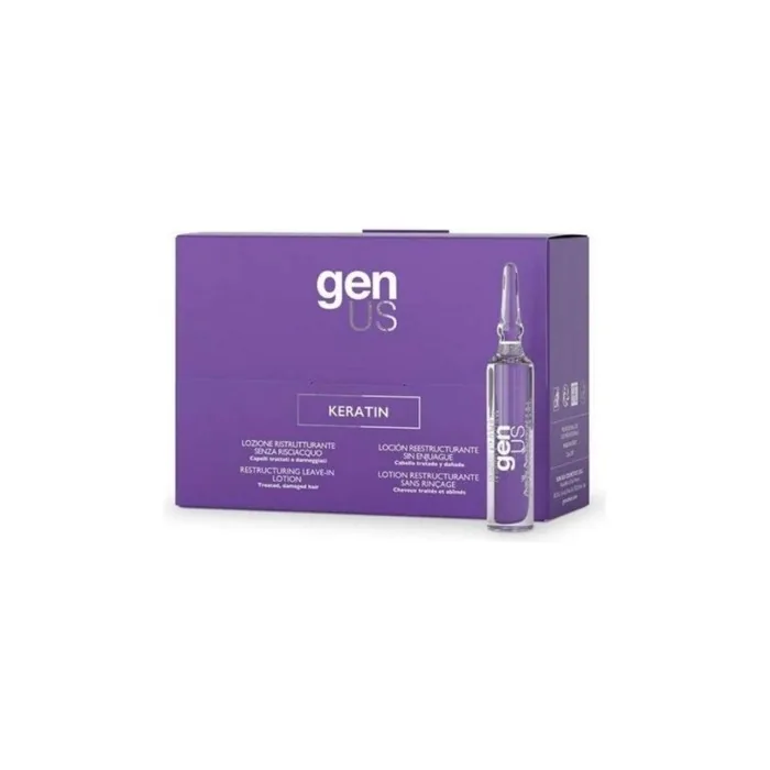 Genus Keratin Restructuring Leave-In Lotion for Treated and Damaged Hair - Pack of 12
