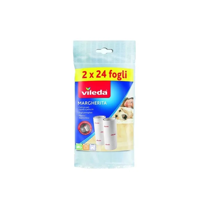 Vileda Margherita Replacement Adhesive Film For Lint Roller 2 Rotoli Brush Change