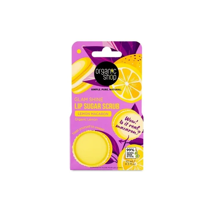 Organic Shop Lip Sugar Scrub Lemon Macaron 10ml