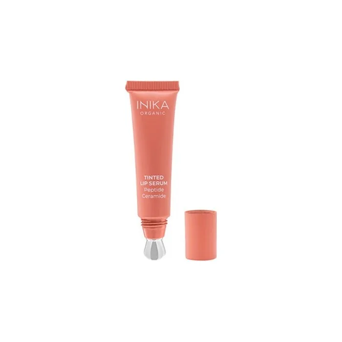 INIKA Organic Tinted Lip Serum Blush 10ml - Peptide and Ceramide Infused