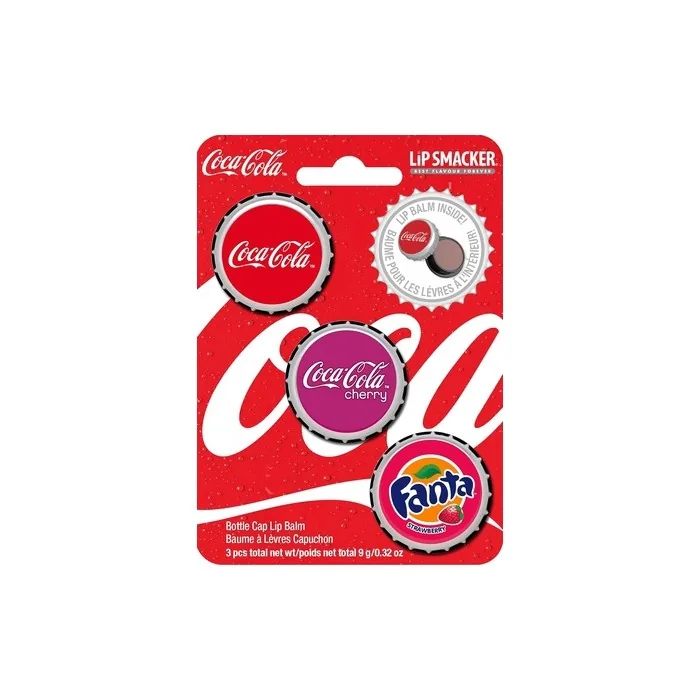 Lip Smacker Coca-Cola Collection Flavored Lip Balms - Classic Coke, Cherry Coke, Fanta Strawberry