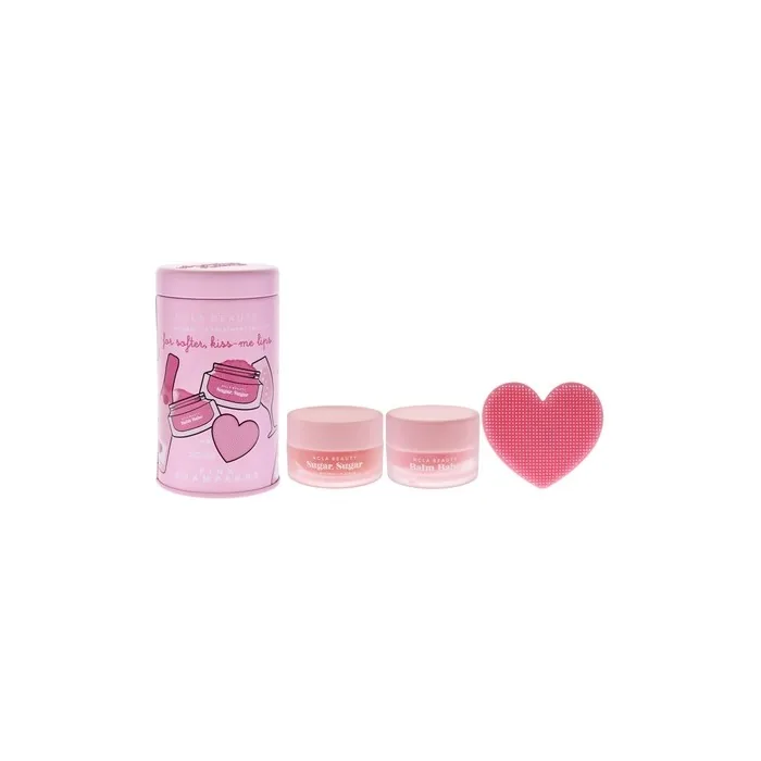 Ncla All Natural Lip Treatment Set Pink Champagne 3 Pieces Including 034oz Lip Balm 05oz Lip Scrub And Silicone Lip Scrubber