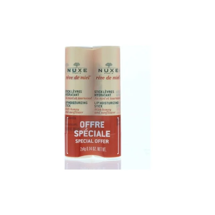 Nuxe Reve De Miel Lip Moisturizing Stick With Honey And Sunflower Gift Set 2x4g