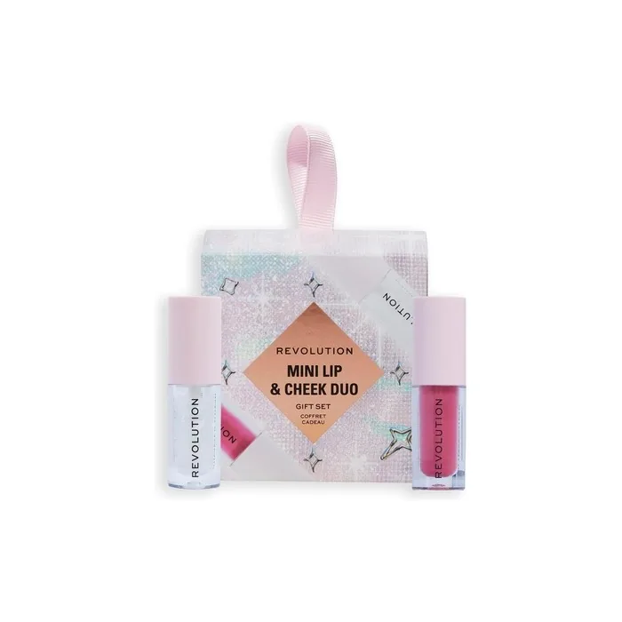 Revolution Beauty Mini Cheek & Lip Duo Gift Set Holiday Makeup Set With Mini Cream Blusher Mini Pout Bomb & Ornament Vegan & Cruelty Free