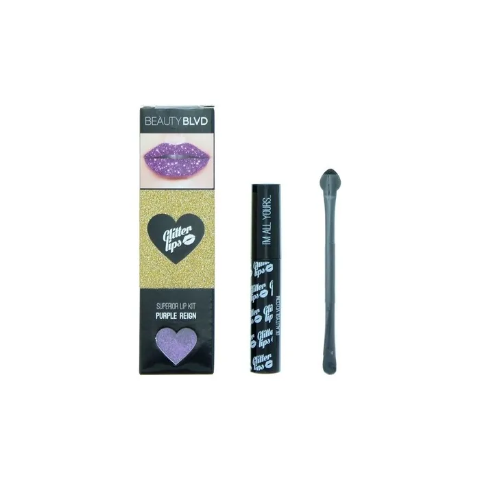 Beauty Blvd Glitter Lips Purple Reign 3 Piece Gift Set
