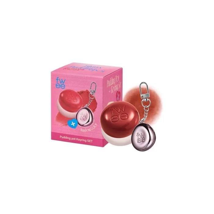 Blurry Pudding Pot Keychain Set with Airbrushed Blush and Buildable Lip Pigment