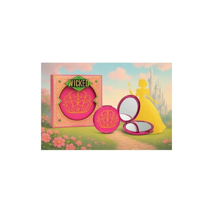 Wicked Compact Mirror Glinda Pink Double-Sided Folding Makeup Mirror