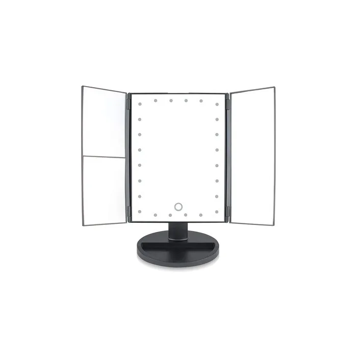 Makeup Mirror with 24 LEDs Dimmable 3-Way Optics 2x and 3x Magnification
