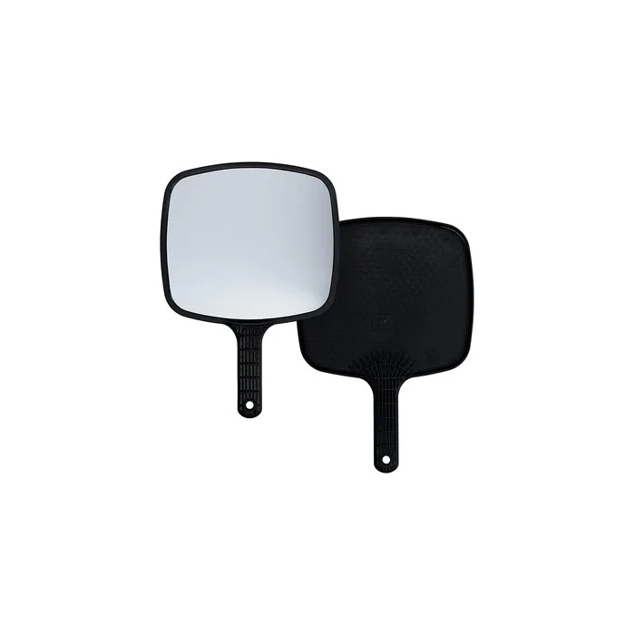 T4B LUSSONI Professional Handle Mirror Ergonomic Lightweight and Practical Portable Easy to Use Hairdressing Accessory Barber Makeup Black