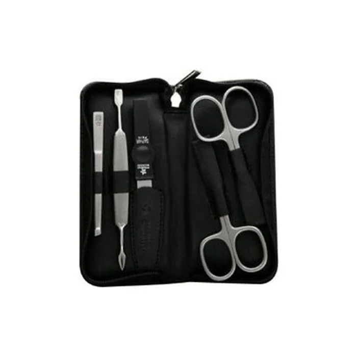 Pfeilring Solingen Black Manicure Set Made Of Genuine Leather Solingen 9350 5 Pieces