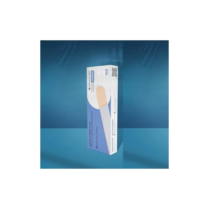 Staleks Pro Disposable White Nail File on Wooden Base DWCE-22