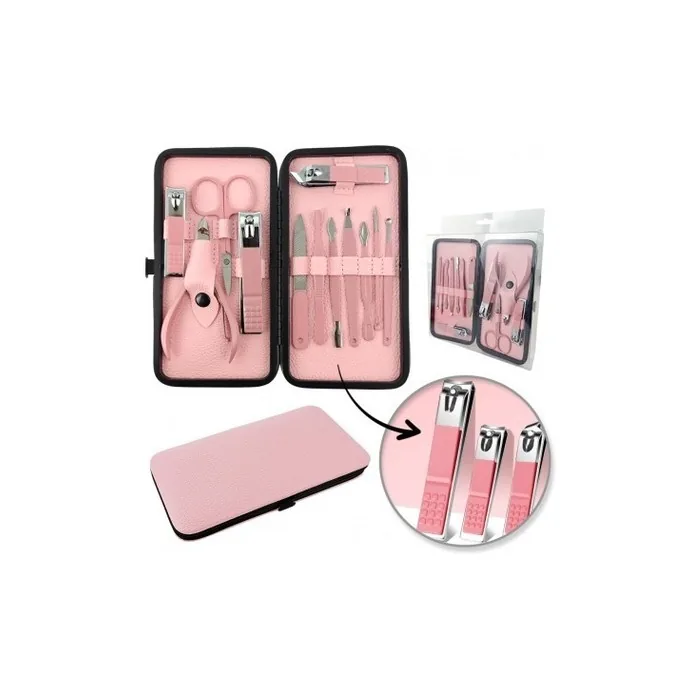 Ecarla Manicure And Pedicure Accessories Set Pink 12 In 1 Ak20