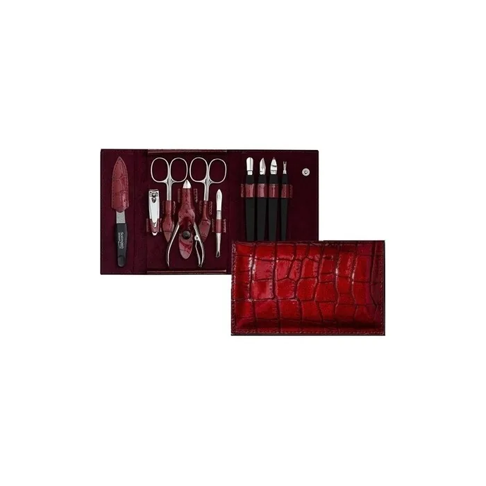 Dukas Family Red Manicure Set Genuine Leather