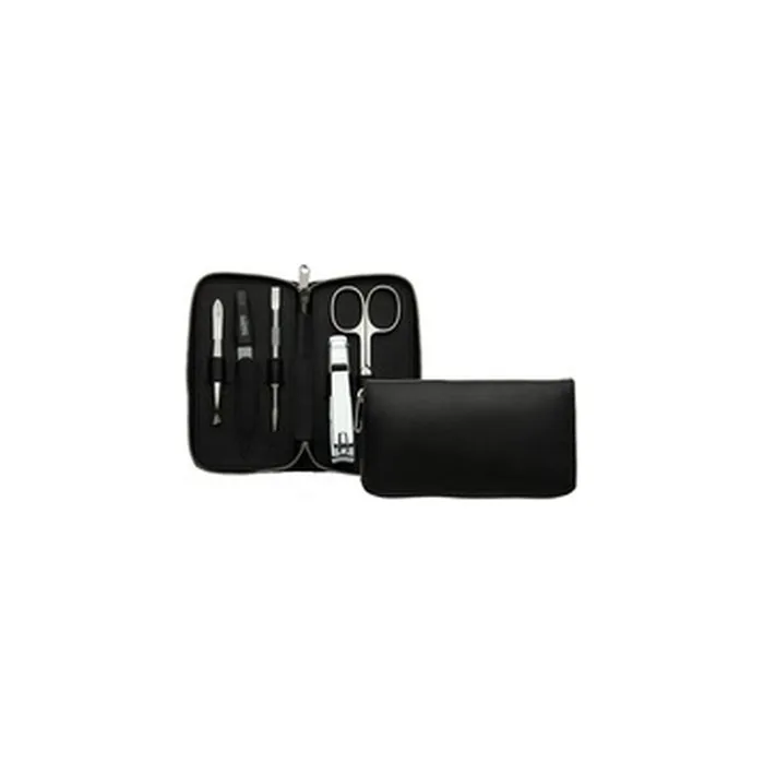 Dukas Premium Line Black Manicure Set For Men 6piece Zipper Set