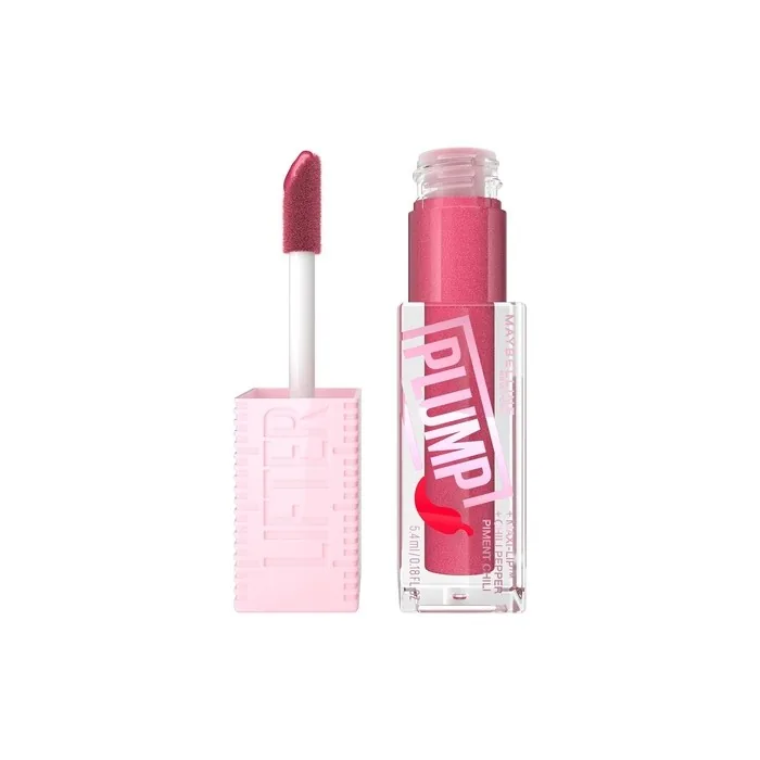 Maybelline New York Lifter Plump Lip Gloss Lasting Plump Heated Formula with Hyaluronic Acid and Chilli Pepper XL Wand Vegan Formula Shade 002 Mauve Bite
