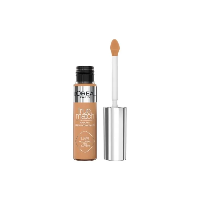 L'Oréal Paris Serum Concealer Medium Coverage Radiant Finish with 1.5% Hyaluronic Acid and Caffeine True Match 10ml 8N