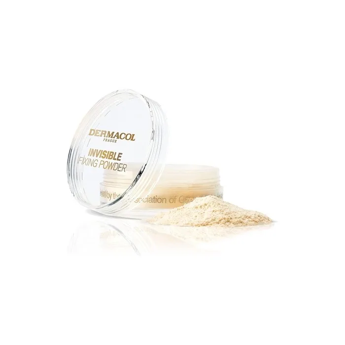Dermacol Invisible Fixing Face Powder Touch-Proof Translucent Powder for Oily Skin & Other Skin Types Loose Powder Makeup Matte Powder with Powder Puff 13.5g Light