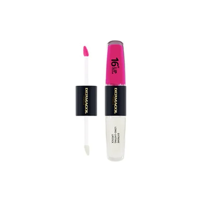 New Dermacol 16hour Lip Colour Highly Pigmented Glossy Lip Stain Twophase Lip Plumper Gloss Kissproof Lip Makeup Products With Matte And Glitter Finish N1 Bella Aura 8ml