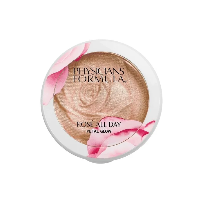 Physicians Formula Rose All Day Petal Glow Face Powder Highlighter with Pearl Finish for All Skin Tones - Soft Petal