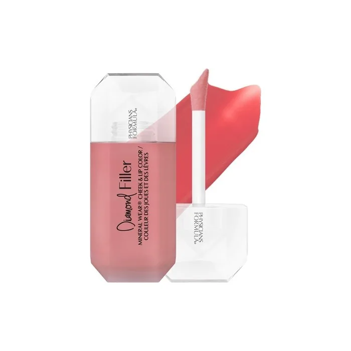 Physicians Formula Mineral Wear Diamond Filler Cheek and Lip Color Lip and Cheek Tint with Serum-to-Cream Multi-Use Plumping Formula Enriched with Vitamin E Brilliant Peach