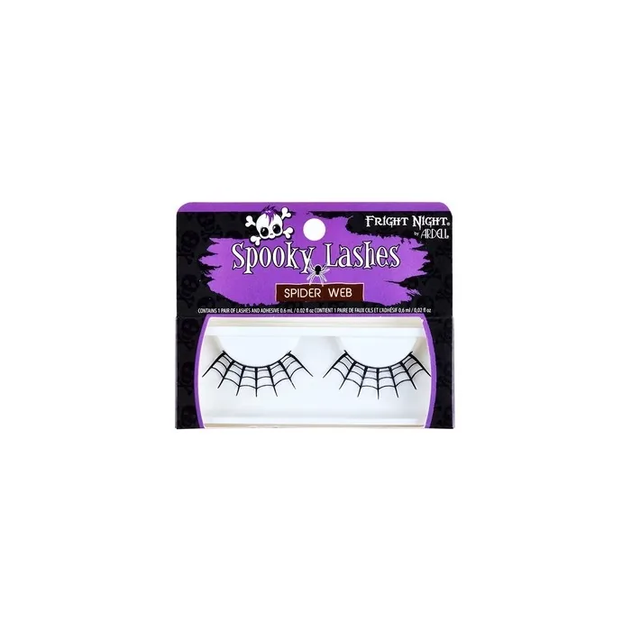 Fright Night Spider Web False Lashes with Adhesive for Scary Spooky Dramatic Eyes