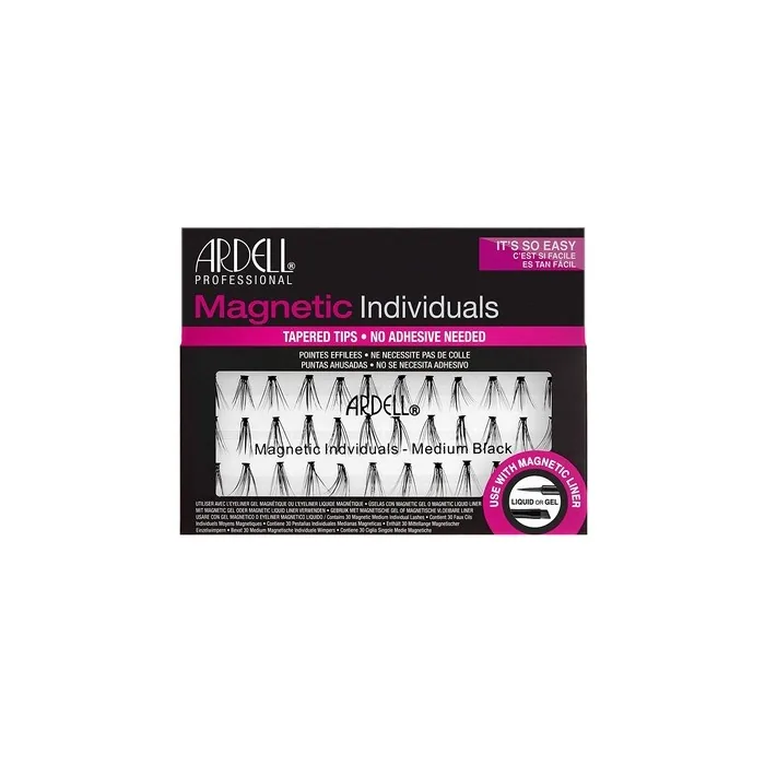 ARDELL Magnetics Individual Medium Magnetic Real Hair Eyelash Extensions for Natural Volume Without Glue