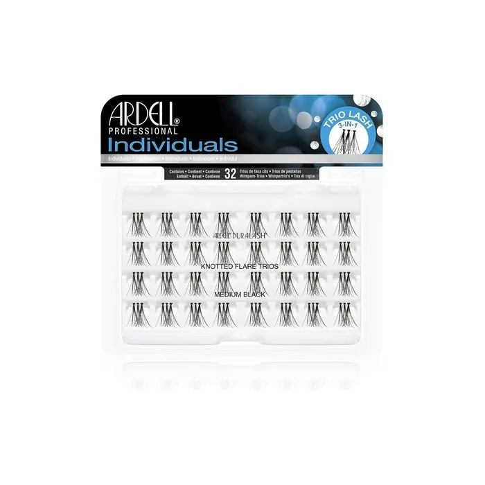 Ardell False Eyelashes Knotted Flare Trios Medium Black