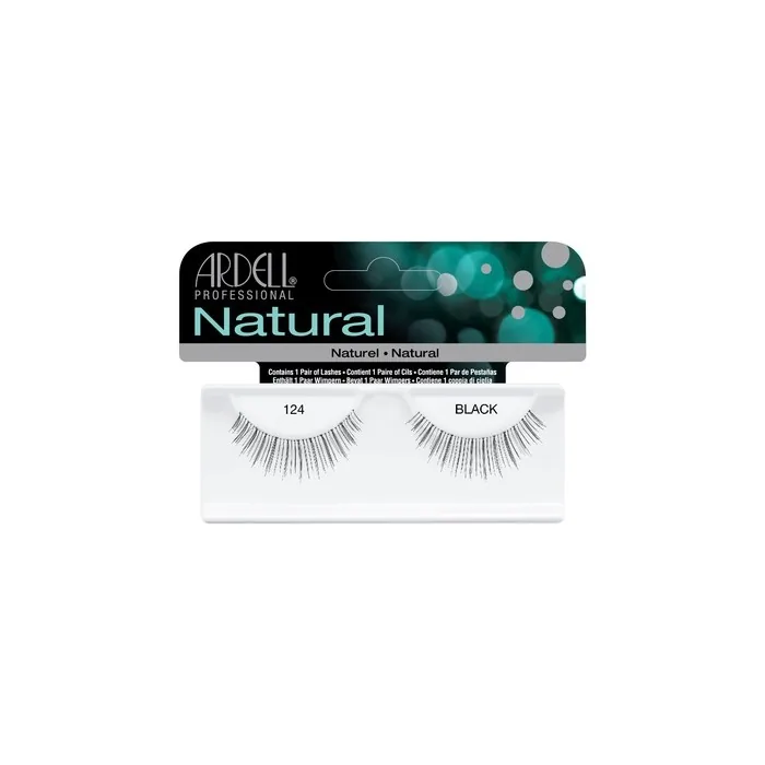 ARDELL Natural Style 124 Black Human Hair False Eyelashes - Lightweight, Flexible and Reusable (No Eyelash Glue) Number 124