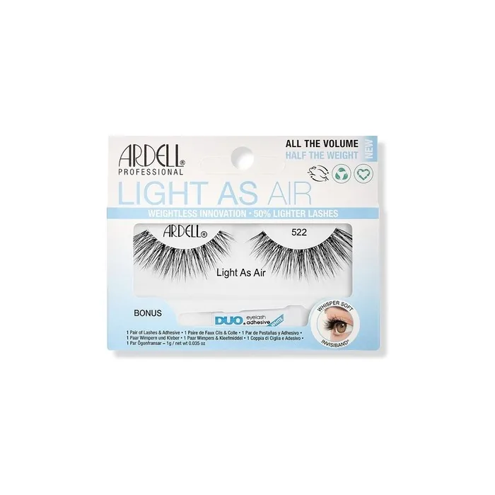 ARDELL Light As Air 522 False Eyelashes with Bonus DUO Adhesive 1g Clear