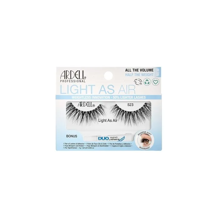 ARDELL Light As Air 523 False Eyelashes with Bonus DUO Adhesive 1g Clear