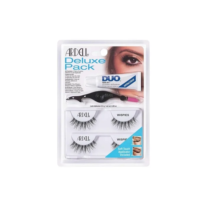 ARDELL Deluxe Pack Real Hair Eyelashes with Duo Eyelash Glue and Easy Applicator for Attaching False Eyelashes 2.5g - Pack of 2
