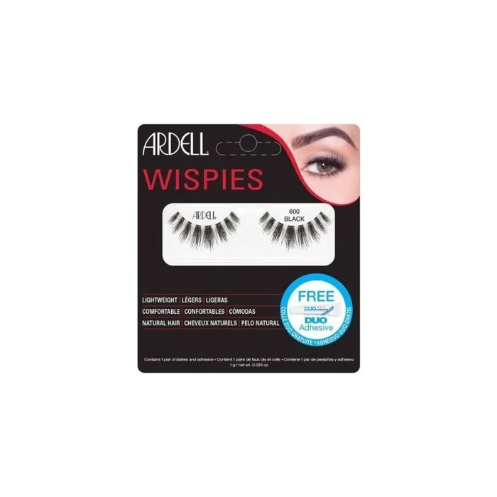 Ardell Wispies 600 Black Fake Lashes with Glue