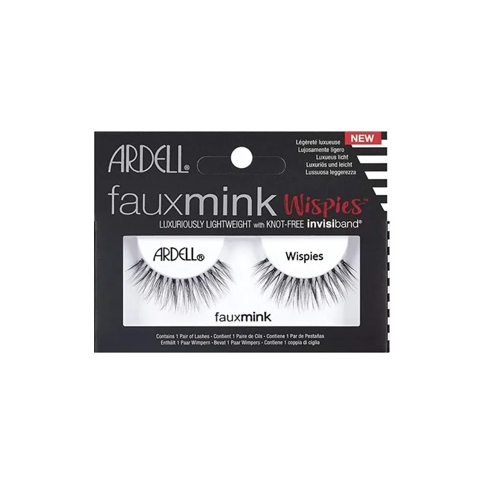 Ardell Faux Mink Wispies Black Medium Volume Long Length False Eyelashes