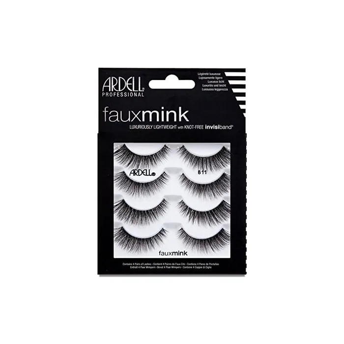 ARDELL Faux Mink 811 Synthetic Vegan Black Eyelashes - Pack of 4