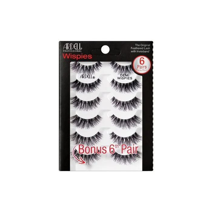 ARDELL Professional Demi Wispies Real Hair Eyelashes Black - Pack of 5 Pairs